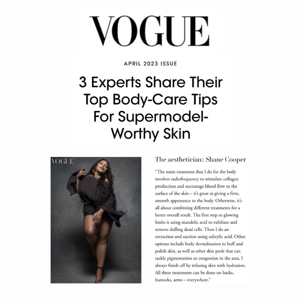 Shane Cooper Featured in Vogue: 3 Experts Share Their Top Body-Care Ti